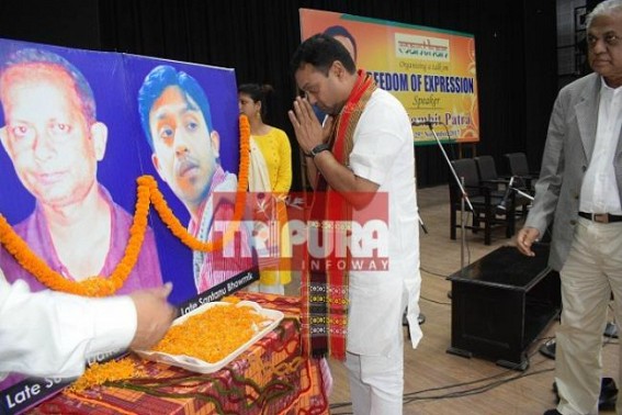 Sambit Patra addresses in 'Freedom of Expression' workshop Sambit Patra addresses in 'Freedom of Expression' workshop